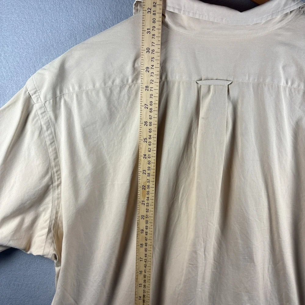 Vintage Polo Ralph Lauren Caldwell Cotton Camp Shirt XL Beige Loop Collar